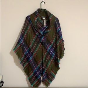 Plaid Print Cape